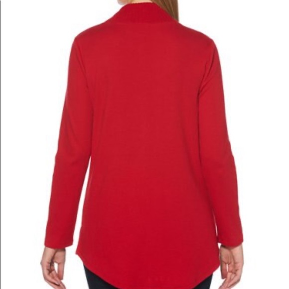 Rafaella Petite Mockneck Crest Button Sweater - Picture 2 of 12